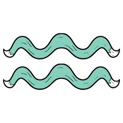 Aquarius icon illustration hand drawn outline vector