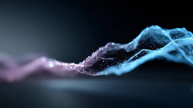 Abstract digital planet formed by thousands of glowing dots and soft connecting lines, futuristic data sphere representing global information flow and artificial intelligence, smoo 4k