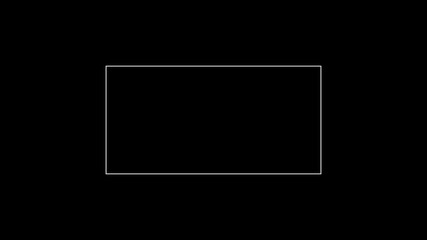 Digital glitch overlay video background with abstract futuristic rectangular border frame shape and geometric design in black background. Ideal for digital intros and outros - Powered by Adobe