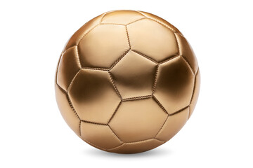 Golden soccer ball, Gold Football isolated on transparent background
