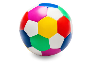 Soft multicolour soccer baby ball football toy isolated on transparent background