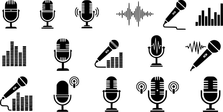 Microphone icon vector set. audio illustration sign collection. mic symbol.
