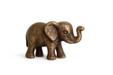 Bronze elephant figurine standing presenting good luck concept