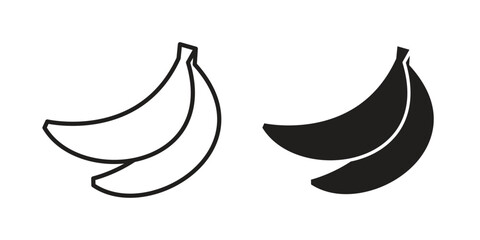 Obraz premium Banana icons. Line Illustration Vector Template. Clipart concept illustration