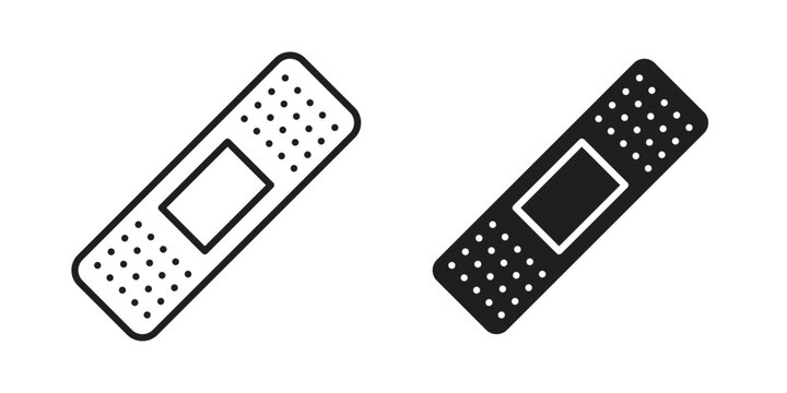 Band aid icons. Line Illustration Vector Template. Clipart concept illustration