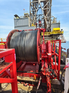 Coiled tubing unit on the jack up rig for well intervention and services