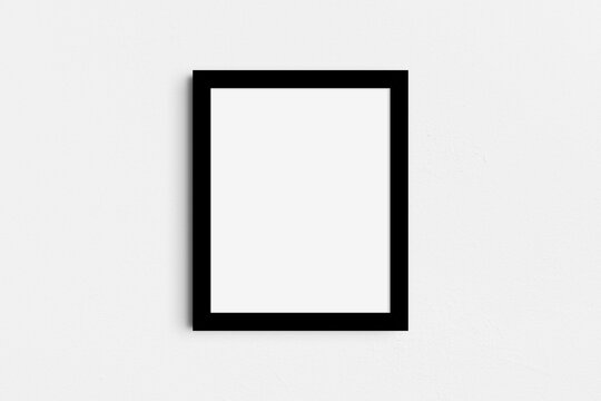 Frame mockup 4:5, 8x10. Single black frame mockup. Clean, modern, minimalist, bright. Portrait. Vertical.