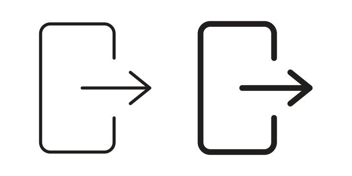 Exit icons. Line Illustration Vector Template. Clipart concept illustration