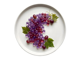 A Beautiful Arrangement of Fresh Grapes Highlighted on a Minimalist White Plate for Culinary Elegance