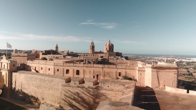Drone Flight Over Mdina - Malta