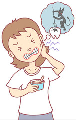 病気・疾患のイラスト - 虫歯・歯痛・う蝕・ミュータンス菌