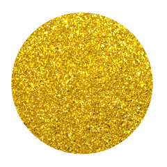 Circle glitter shape isolated on transparent. Golden sparkling round element