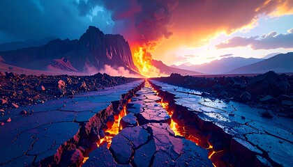 dangerous ground collapse with debris