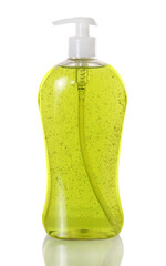 Plastic Bottle with liquid soap on a white background