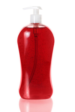 Plastic Bottle with liquid soap on a white background