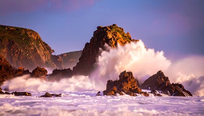 wind blowing the spray off the sea