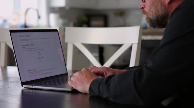 Middle Aged Man Completing College University Enrollment for Software Engineering Computer Science with Concentration in Artifical Intelligence