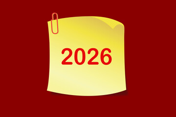 Sticky note with 2026