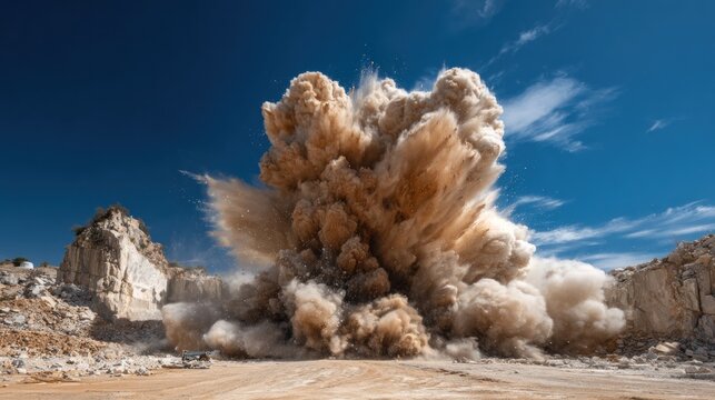 Explosion in a quarry