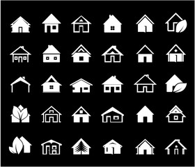 House Vector Icons Set – Real Estate, Home, Property Logo Elements