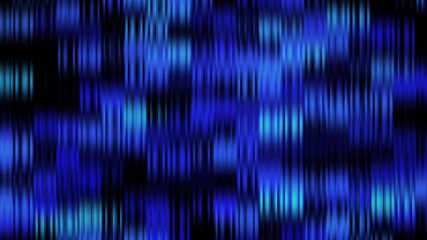 Abstract motion graphic featuring flickering blue digital blocks and vertical light streaks on a black background. This futuristic 'glitch' effect simulates data processing, digital interference - Powered by Adobe