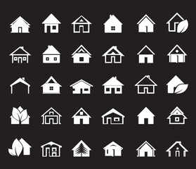 House Vector Icons Set – Real Estate, Home, Property Logo Elements