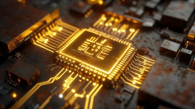 Central Processing Unit on Circuit Board.