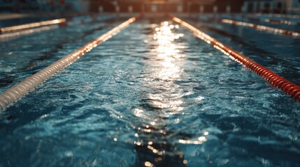 Obraz premium Swimming pool with lanes and water