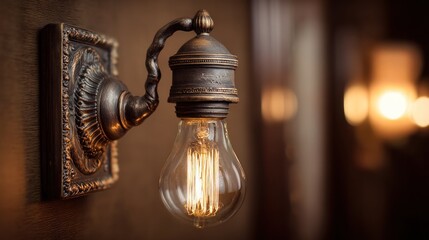 Vintage light fixture with edison bulb