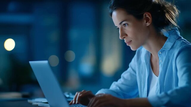 Home based work arrangement with anonymous professional hazy residential office virtual coordination setup 8k quality display distance meeting scene high resolution