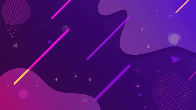 Abstract geometric background with vibrant neon lines and shapes