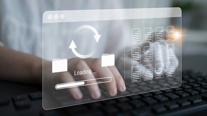 AI automating data synchronization and file management processes, optimizing transfer speed and ensuring seamless backup operations across systems Parse
