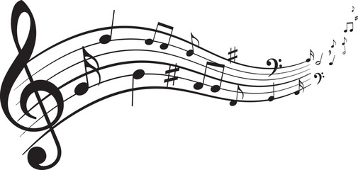 Musical illustration vector, editable stroke on a clean white background 