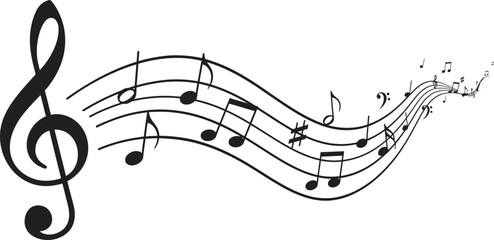 Musical illustration vector, editable stroke on a clean white background 