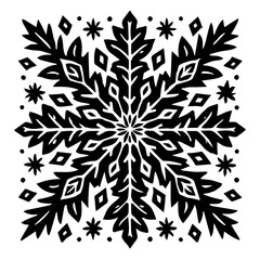 Decorative Snowflake Style Ornament Illustration
