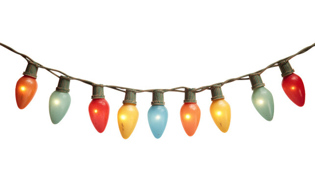 Festive vintage Christmas lights string for holiday cheer, adding a warm, nostalgic glow to winter celebrations