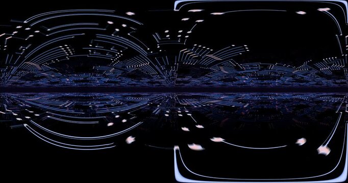 Abstract Digital Circuit Landscape looping 360 vr animation