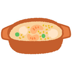 手書き風のアイコン　グラタン