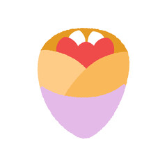 手書き風の単品アイコンイラスト　食べ物　クレープ