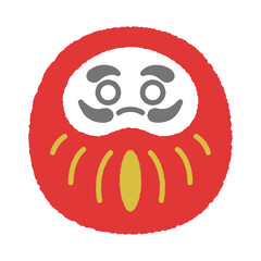 Obraz premium 手書き風の単品アイコンイラスト だるま