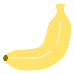 熟した一本のバナナのアイコンイラスト