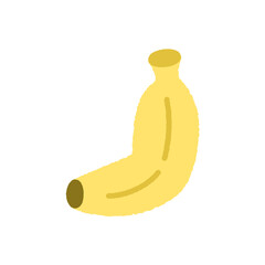 熟した一本のバナナのアイコンイラスト