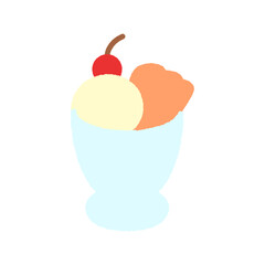 手書き風の単品アイコンイラスト　食べ物　パフェ