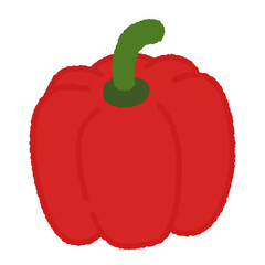 手書き風の単品アイコンイラスト　野菜　パプリカ