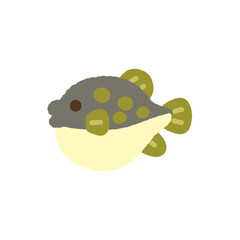 手書き風のシンプルアイコンイラスト　ふぐ
