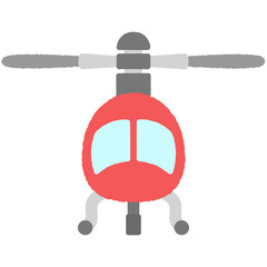 手書き風のシンプルアイコンイラスト　ヘリコプター