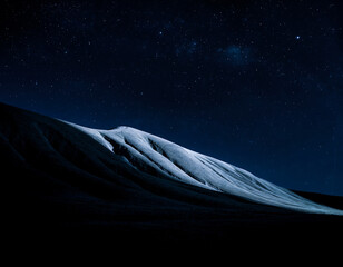 Naklejka premium moonlight illuminating only a single hill while surroundings remain dark