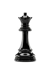 Fototapeta premium a single, imposing black queen chess piece crafted from polished ebonized wood, rendered with macro-sharp focus against a white infinity background with copy space, concept of absolute power