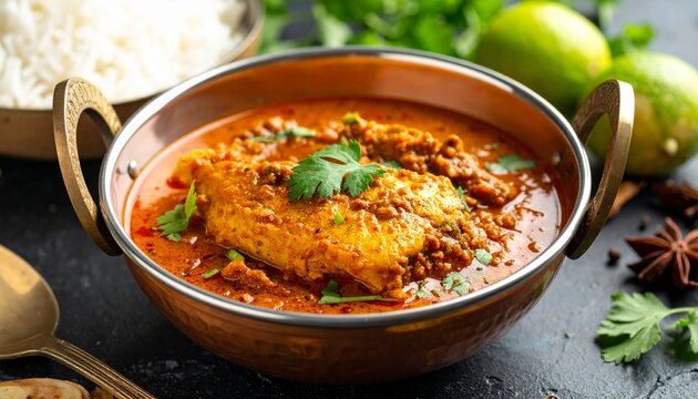 Macher Kalia Royal Fish Curry. Traditional Indian Food