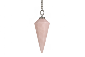 Rose quartz crystal pendulum dowsing for divination and healing